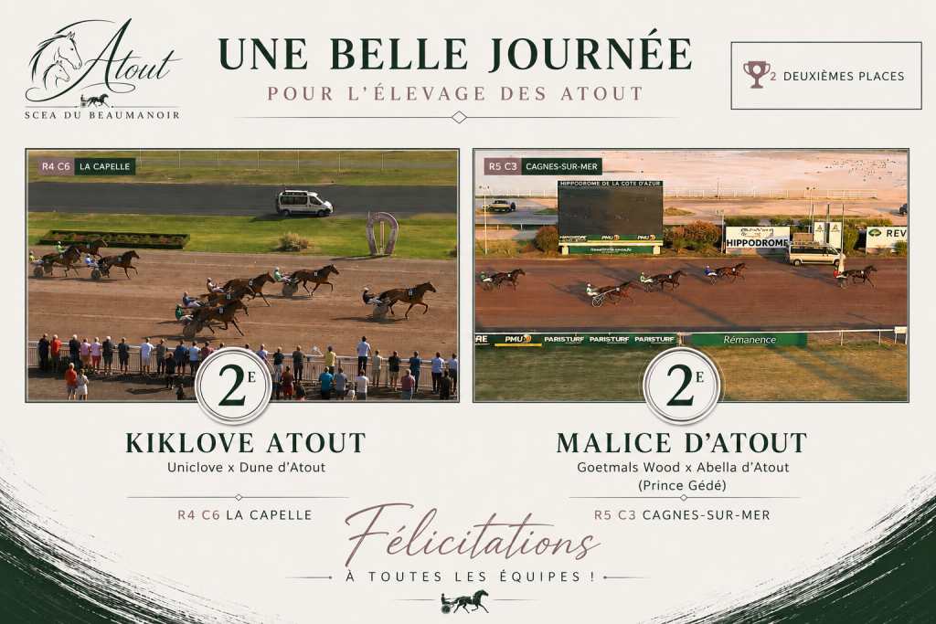 2 belles deuxièmes places ce jour