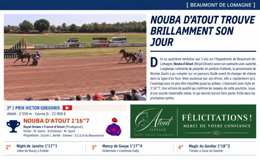 Nouba d&rsquo;Atout , pour le doublé du jour